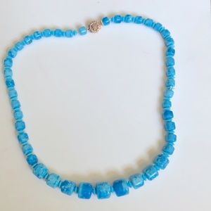 Beautiful natural stone blue necklace